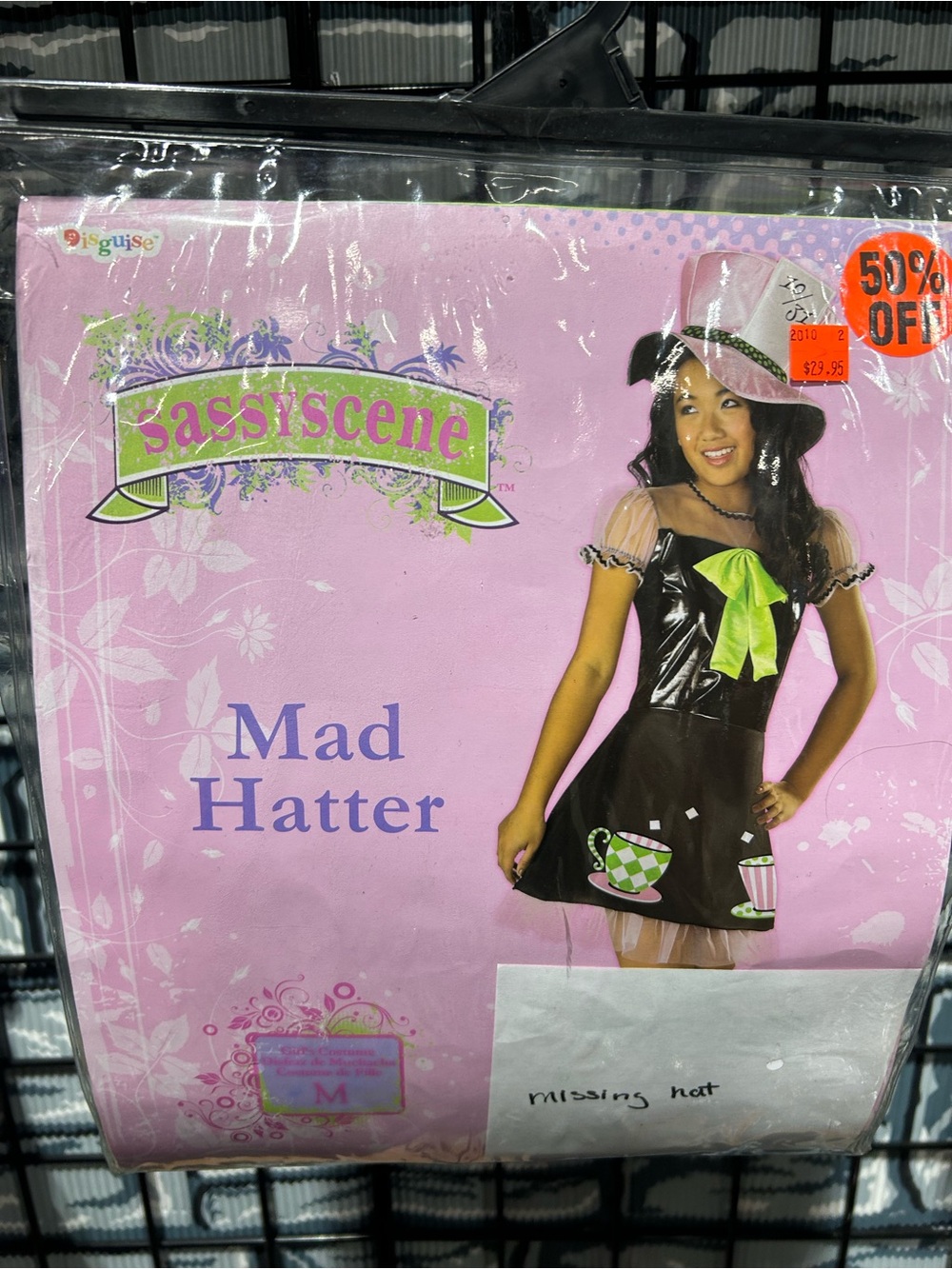 Disguise Mad Hatter Girls Costume - Pink, Black & Lime Green